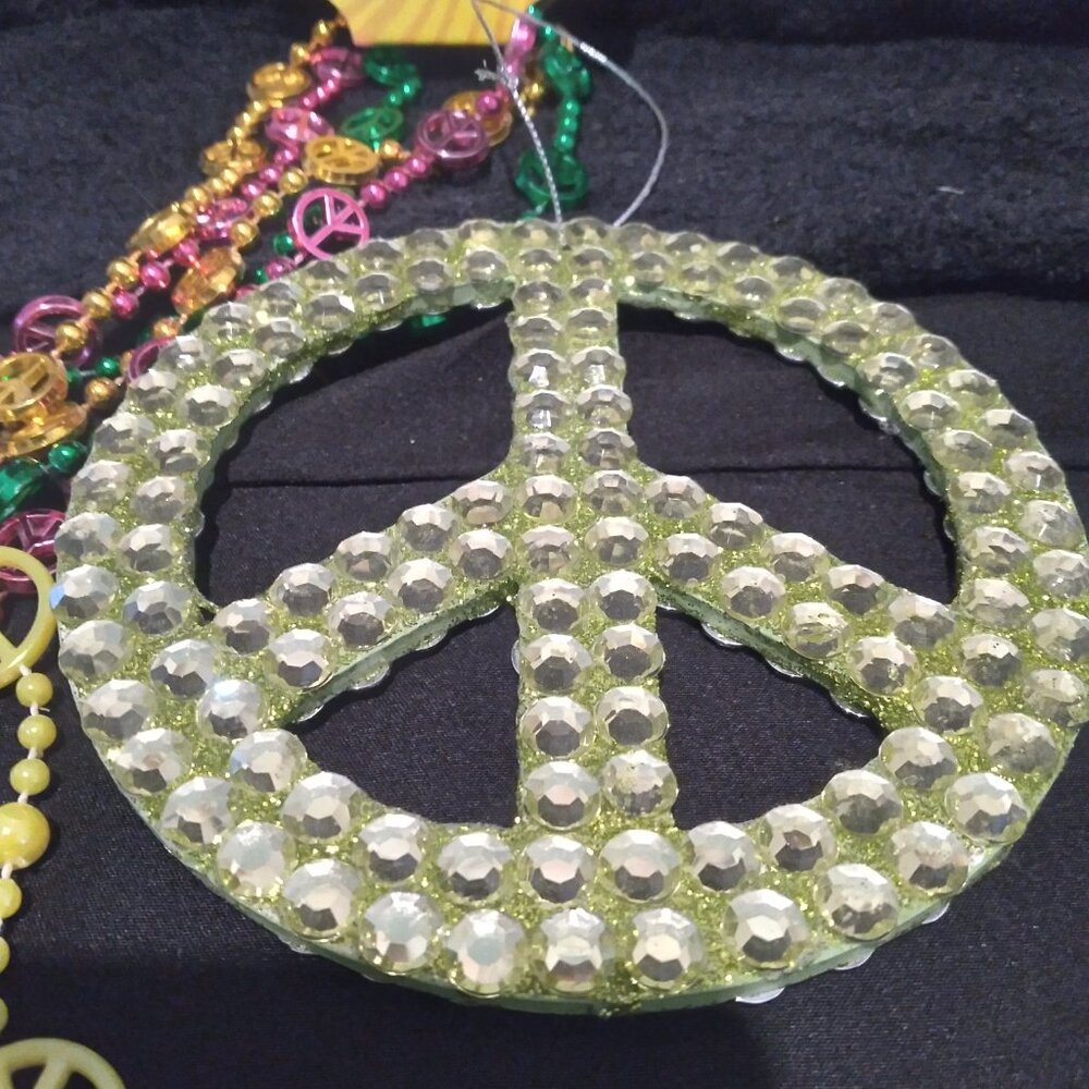 Mardi Gras Peace Sign Beads and Peace Sign